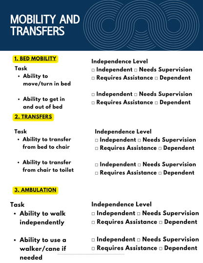 ADL CHECKLIST- editable in Microsoft Word