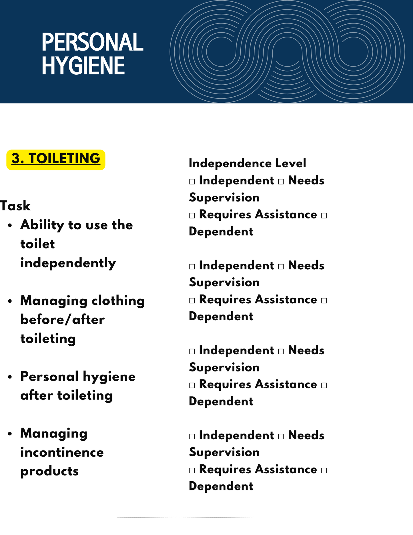 CAREGIVER & ADL tasklist combo