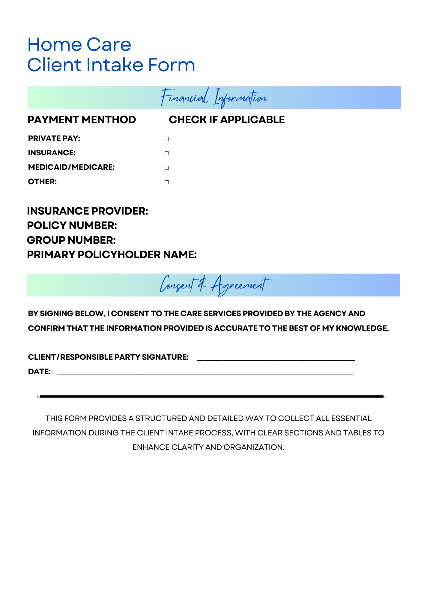 Client Intake Forms