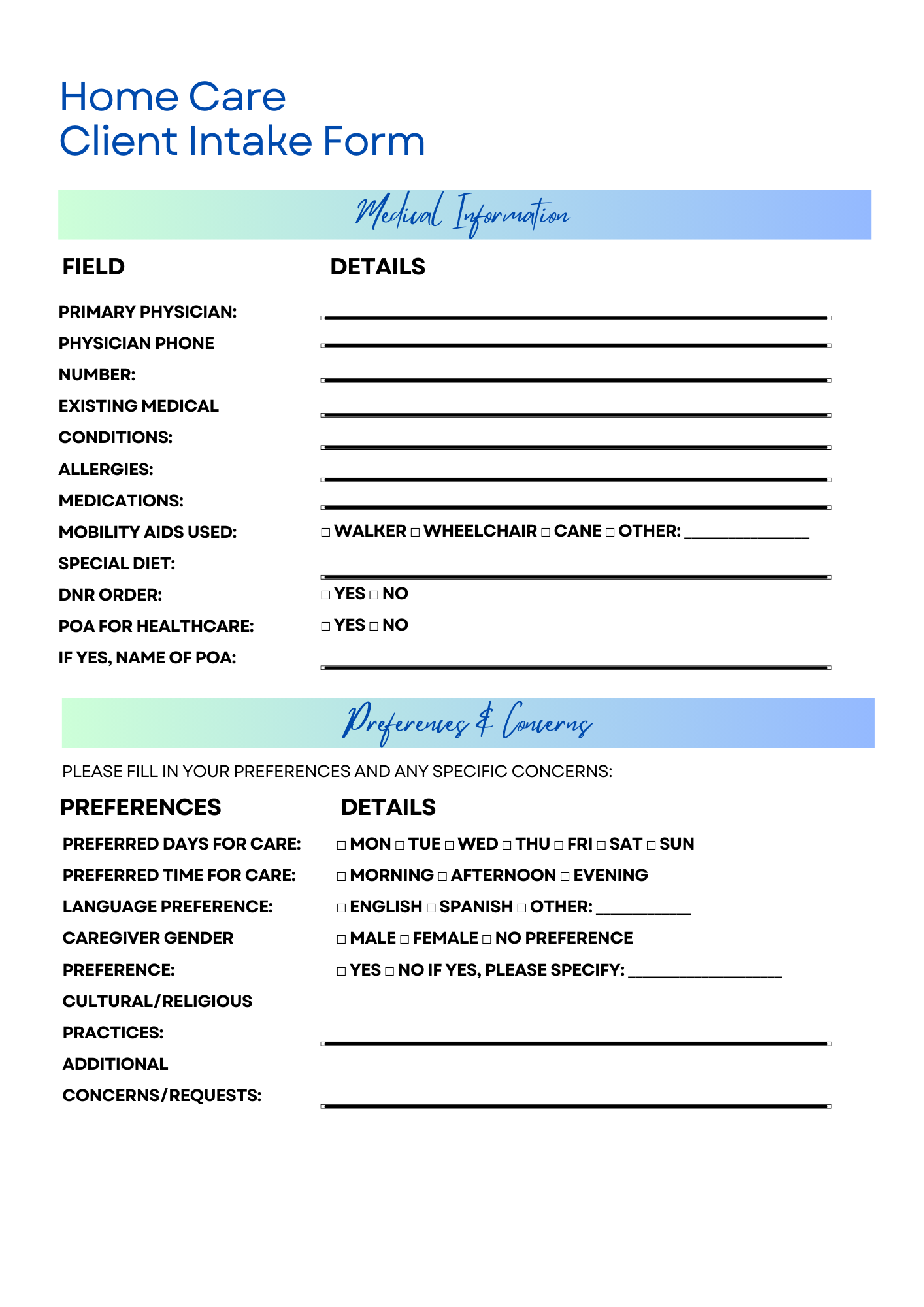 New Client Welcome Pack (Client Intake Form + Service Agreement + Welcome New Client Letters)