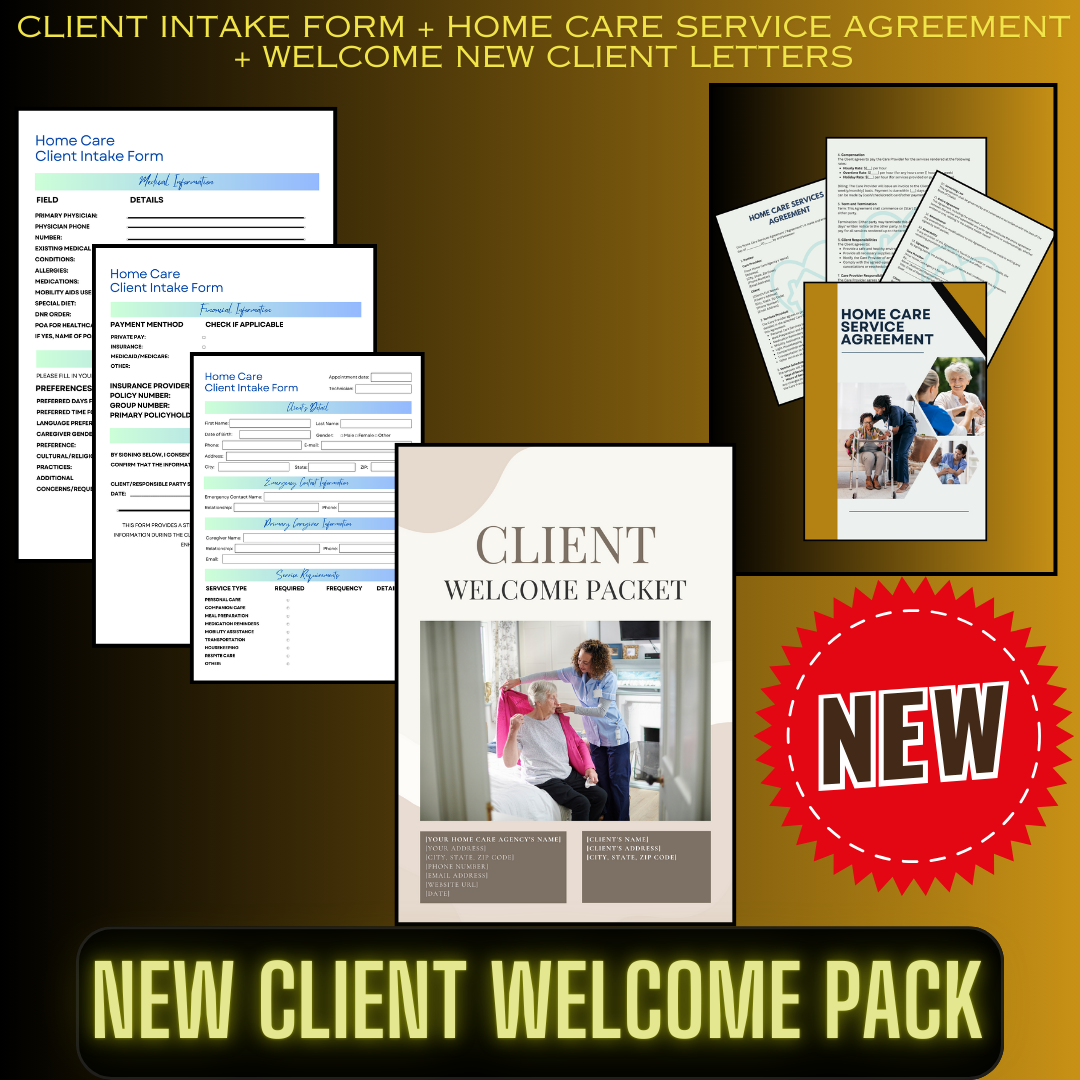 New Client Welcome Pack (Client Intake Form + Service Agreement + Welcome New Client Letters)