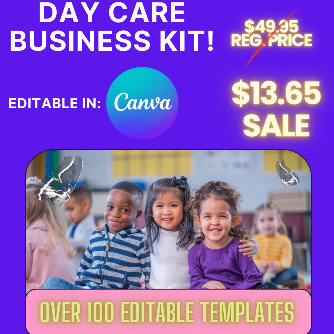 Day Care Business Kit-Over 100 editable templates