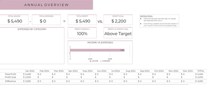 SUPER EASY- Small Business Bookkeeping Spreadsheet