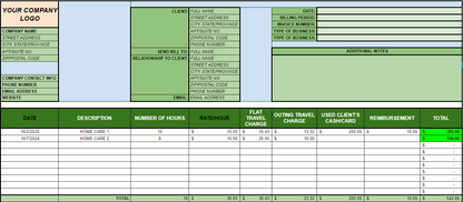 Home Care Business Invoice Template