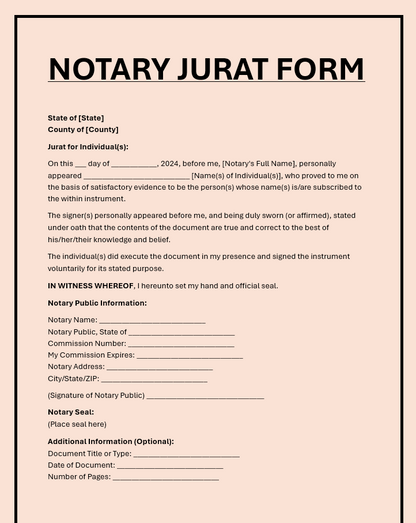 Use Over 50 premade NOTARY FORMS for you to use (edit in Microsoft word)