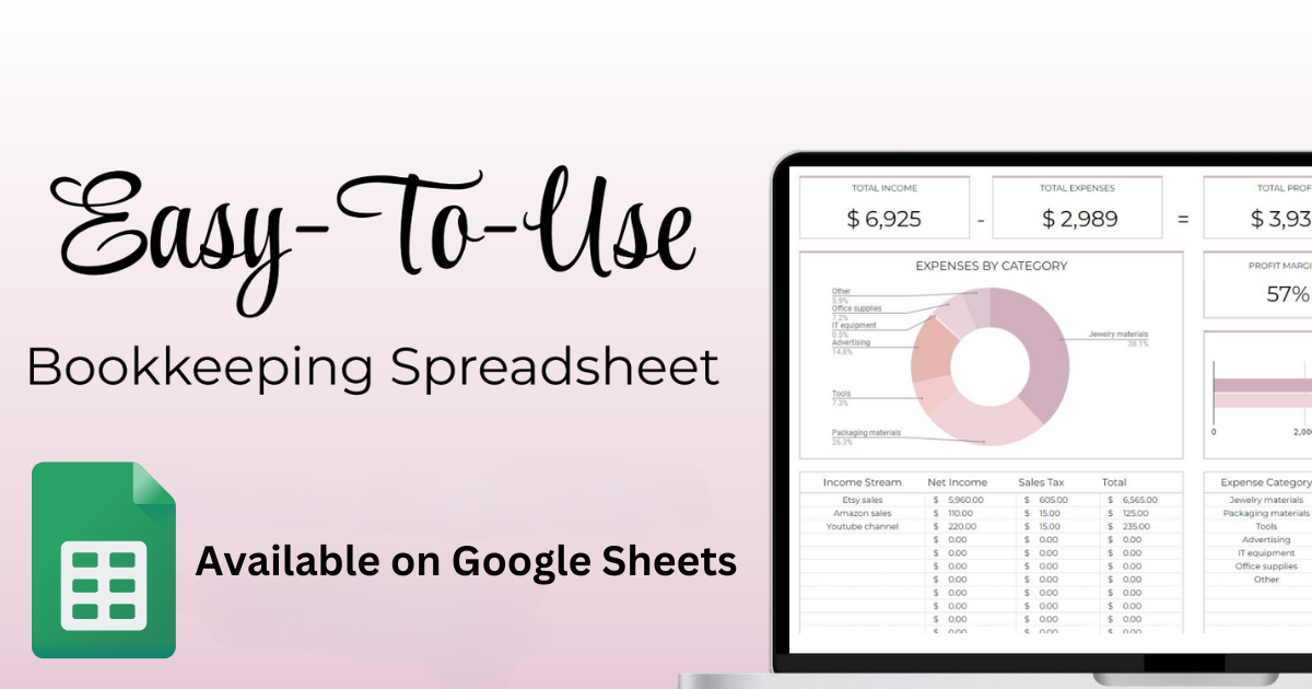 SUPER EASY- Small Business Bookkeeping Spreadsheet