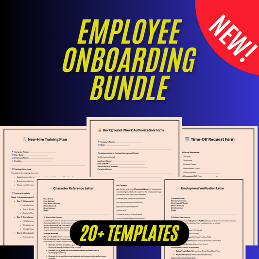 EMPLOYEE ONBOARDING BUNDLE (20+ Templates)