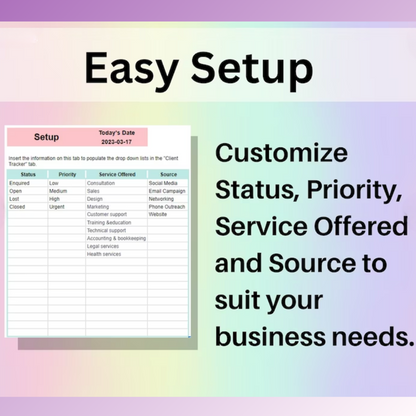 Client Tracker for  (Google Sheets & Microsoft Excel)