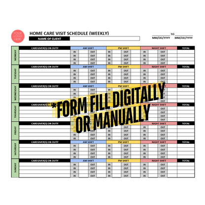 Home Care Visit Schedule