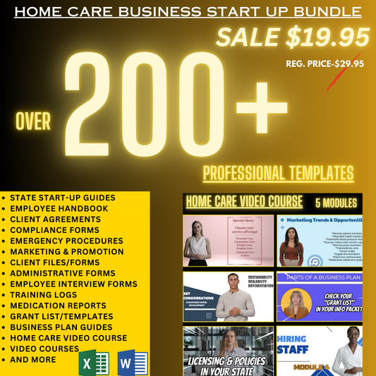 200+ Home Care Business Bundle (Sale)